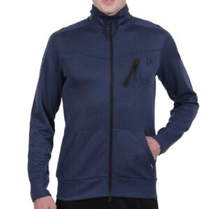 SPYDER Active Full-Zip Jacket Size L Navy Moisture Wicking Zip Pocket ProWB EUC